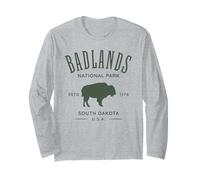 Design a Forma di Bisonte di Badlands, South Dakota Maglia a Manica