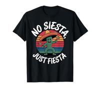 Design a forma di cactus «No Siesta, Just Fiesta Dancing» Maglietta