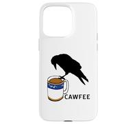 Design a forma di corvo e caffè, ornitologia, con uccellino Custodia per iPhone 15 Pro Max