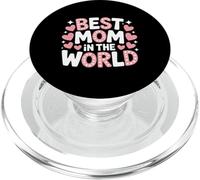 Design a forma di cuore con scritta "Best Mom in the World" per le mamme PopSockets PopGrip per MagSafe