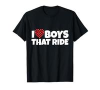 Design a forma di cuore con scritta «I love boys that ride» Maglietta