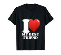 Design a forma di cuore con scritta «I love my best friend» Maglietta