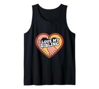 Design a forma di cuore con scritta «I love my sibling» Canotta