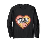 Design a forma di cuore con scritta «I love my sibling» Maglia a Manica