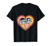 Design a forma di cuore con scritta «I love my sibling» Maglietta