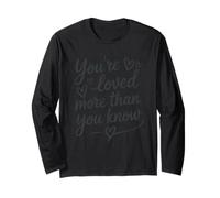 Design a Forma di Cuore con Scritta You're Loved More Than You Know Maglia a Manica