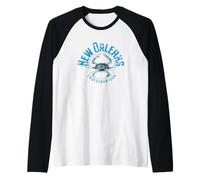 Design a forma di granchio blu della Louisiana di New Orleans Maglia con Maniche Raglan