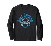 Design a forma di granchio blu di Gulf Shores Alabama Maglia a Manica