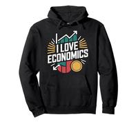 Design a Forma di Moneta Grafica I Love Economics Felpa con Cappuccio