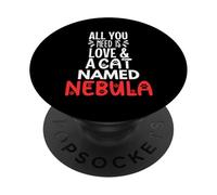 Design a forma di nebulosa con nome di gatto: tutto ciò di cui hai bisogno è amore PopSockets PopGrip Adesivo