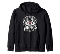 Design a Forma di Occhio misterioso di I Love Vampires Felpa con Cappuccio