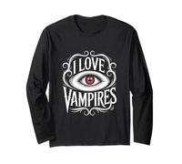 Design a Forma di Occhio misterioso di I Love Vampires Maglia a Manica