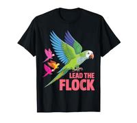 Design a Forma di Pappagallo con Scritta Lead The Flock Maglietta