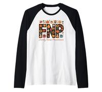 Design a Forma di Zucca Autunnale per Infermiere di Famiglia FNP Maglia con Maniche Raglan