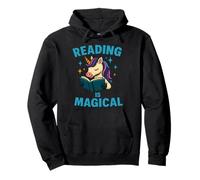 Design a Libro con Unicorno Reading Is Magic Felpa con Cappuccio