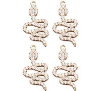 Design a serpente, decorazioni con strass fai da te per gioielli e indumenti, 4 toppe per vestiti, toppe decorative termoadesive, toppe con perline a serpente con strass