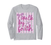 Design a Strisce con Fiocco e Scritta Viaggio Spirituale Maglia a Manica