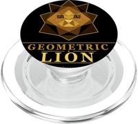 Design a testa di leone in stile low-poli dorato PopSockets PopGrip per MagSafe