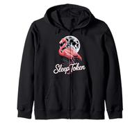 Design a ventaglio con Scritta Sleep Token & Flamingo Vibes Felpa con Cappuccio