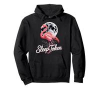 Design a ventaglio con Scritta Sleep Token & Flamingo Vibes Felpa con Cappuccio