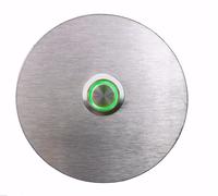 Design Acciaio Inox Campanello Piastra Scudo Rotondo per Illuminato LED Verde