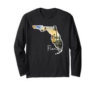Design Acquerello della Florida per Amanti della Natura Maglia a Manica