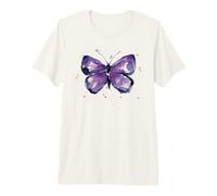 Design ad Acquerello con Farfalla Viola Maglietta Premium