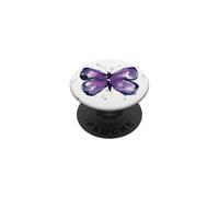 Design ad acquerello con farfalla viola PopSockets PopGrip Adesivo