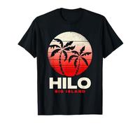 Design al Tramonto di Hilo Big Island Hilo Beach Hawaii Maglietta