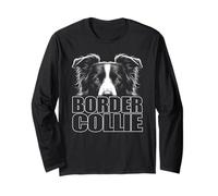 Design alla moda Border Collie con testo elegante Maglia a Manica