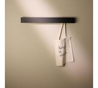 Design Amburgo Appendiabiti da parete design I Attaccapanni da muro I Appendiabiti ingresso I Accessori d'ingresso da parete I Appendi abiti per muro con ganci nascosti in metallo | Nero 80 cm