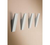 Design Amburgo gancio appendiabiti in alluminio con fissaggio nascosto | Gancio da parete moderno per giacche, asciugamani, vestiti | Montaggio a parete | Design minimalista (Bianco Opaco, set da 4)