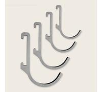 Design Amburgo Listello da cucina autoadesivo da cucina, per utensili da cucina, supporto da cucina senza fori, 4 ganci aggiuntivi, colore: grigio argento