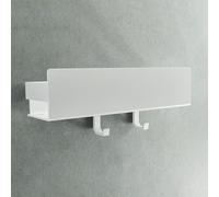 Design Amburgo Mensola doccia senza foratura I Porta sapone per doccia | Mensole Bagno I Portasapone doccia I Mensola Adesiva da Parete I 2 Ganci | Mensola bagno bianco 30 cm