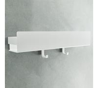 Design Amburgo Mensola doccia senza foratura I Porta sapone per doccia | Mensole Bagno I Portasapone doccia I Mensola Adesiva da Parete I 2 Ganci | Mensola bagno bianco 42 cm