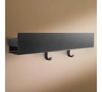 Design Amburgo Mensola doccia senza foratura I Porta sapone per doccia | Mensole Bagno I Portasapone doccia I Mensola Adesiva da Parete I 2 Ganci | Mensola bagno nero 42 cm