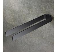Design Amburgo Porta asciugamani bagno da parete | Porta salviette bagno doppio | Supporto con Montaggio a Parete | Portasciugamani da parete con 2 barre | 42 cm | Porta asciugamani bagno nero