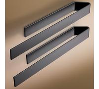 Design Amburgo Porta asciugamano adesivo | Porta Asciugamani Cucina e Bagno | Designo modern | 40 cm | Nero satinato confezione doppia