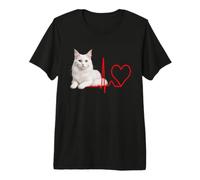 Design Angora Turco Gatto Battito Cardiaco Pet Love Maglietta Premium