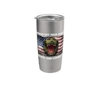 Design animale retrò bestia patriottica Bicchiere termico in acciaio inox doppia parete