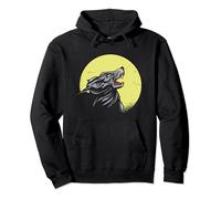 Design animale selvaggio con un lupo che ulula alla luna piena. Felpa con Cappuccio