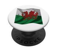 Design araldico con drago rosso Galles PopSockets PopGrip Adesivo