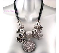 Design Argento Cristallo 3D Fiore Rosa Farfalla Floreale Ciondoli Passerella
