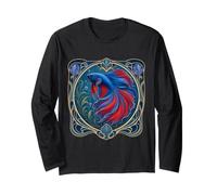 Design Art Nouveau Betta Fish Aquatic Lover Maglia a Manica