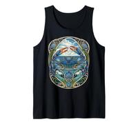 Design Art Nouveau Blue Crab Sea Life Canotta