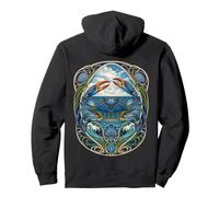 Design Art Nouveau Blue Crab Sea Life Felpa con Cappuccio