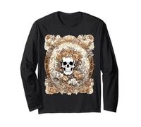 Design Art Nouveau con Rose Autunnali e Cranio Maglia a Manica