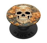 Design Art Nouveau con rose color cranio e pesca PopSockets PopGrip Adesivo