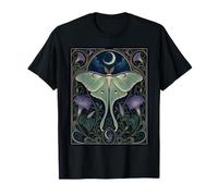 Design Art Nouveau Luna Moth Moon Morning Glory Maglietta