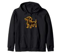 Design Artistico a Forma di Cane con Bassotto Felpa con Cappuccio